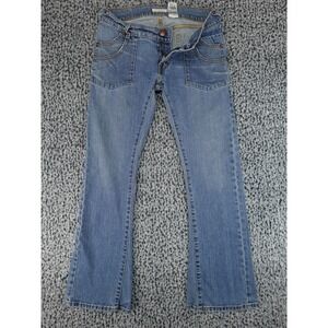 Levi's Flare Jeans Juniors 9M Blue Front Patch Pockets Mid Rise Denim